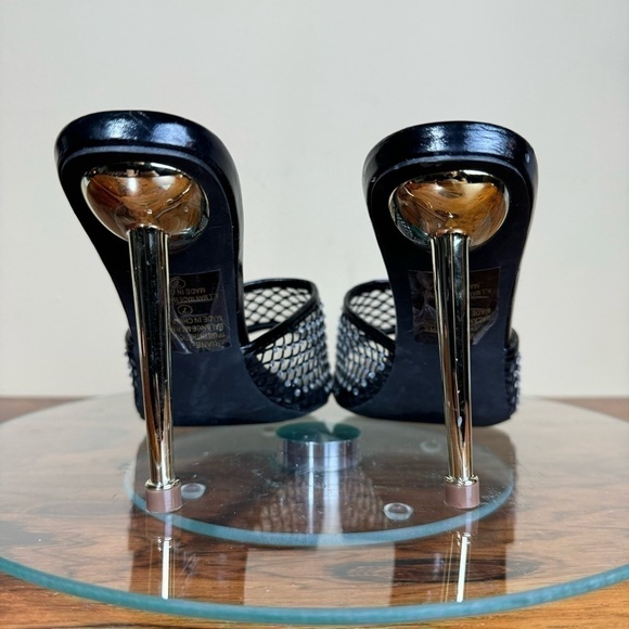 Chase and Chloe Ariane Rhinestone Mesh Sandal - black - 7 - Picture 10 of 15